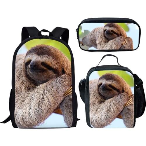 School Bags Women Backpack Female Capacity Travel Bag Animals Sloth Girl Shoulder Bags Alpaca Schoolbag Boy Bookbag