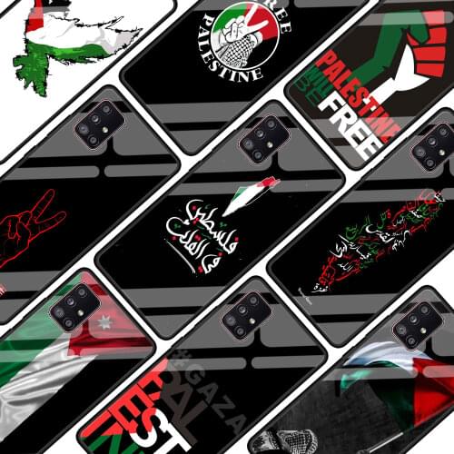 Palestine Flag Glass Phone Case For Samsung Galaxy A51 A71 A21s A31 A91 A52 5G A41 A72 A11 A01 A21 EU A81 Cover Coque