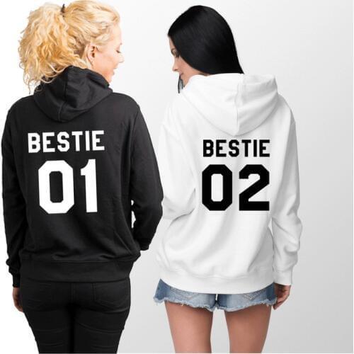 Skuggnas Bestie 01 Bestie 02 Hoodies BFF Hoodies Best Friend Gift Long Sleeve Best Friend Hoodies Bestie Gift BFF Clothing