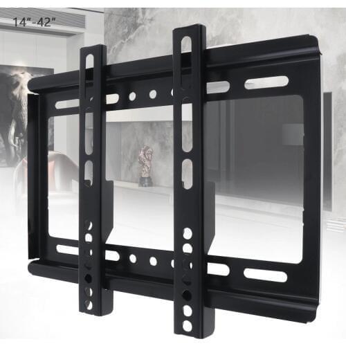 Universal Thin 25KG 14 - 42 Inch TV Wall Mount Bracket Flat Panel TV Frame with Gradienter for LCD LED Monitor Flat Pan