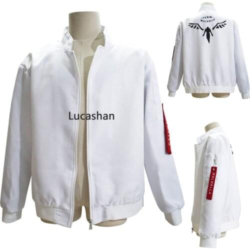 Anime Coat Tokyo Revengers Cosplay Hanemiya Kazutora Costume Valhalla White Jacket Zip Tops Adult Unisex Uniform Sweatshirt