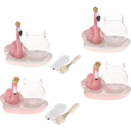 Queen Flamingo Vase,Hydroponics Planter Bulb Vase Decor Countertop Organizer Water Propagation Station for Hydroponics Plants