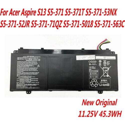 High Quality AP15O3K Laptop Battery For Acer Aspire S13 S5-371 S5-371T S5-371-53NX S5-371-52JR S5-371-71QZ S5-371-5018 / 563C