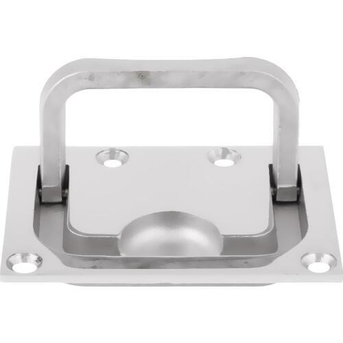 4mm Marine 316 Stainless Steel Boat Hatch Latch Cabinet Flush Lift Ring Pull Handle 75 x 55mm Dropship
