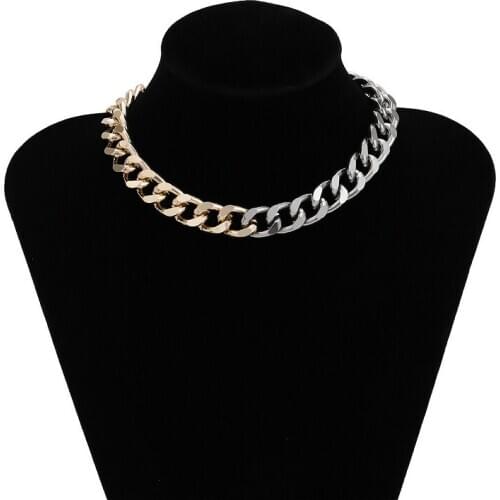 Vintage Choker Necklace For Women Personality Female Mixed Color Punk Chain Necklace Jewelry Accessories