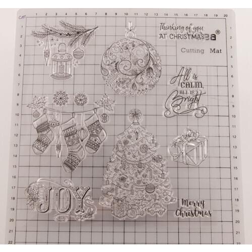 1 Pack Christmas Socks Tree Pendant Gift Silicon Clear Stamps DIY Scrapbooking Card Making Decoration Supplies