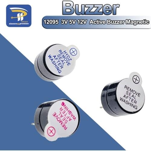 10Pcs 3V 5V 12V Active Buzzer Magnetic Long Continous Beep Tone Alarm Ringer 12095 Piezo Buzzers Fit For Computers Printers