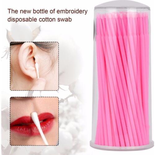 100 pcs Disposable Cotton Bud Eyelash Grafting Mascara Gel Paste Cleaning Stick Cleaning Cotton Swab Bottled Cheap Useful