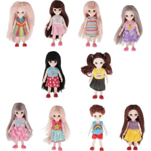13 Joint BJD Doll Body Figure, Doll Mannequin Girl with Head Hair Full Set for Doll DIY Costum Use, Fashion Doll Collection Gift