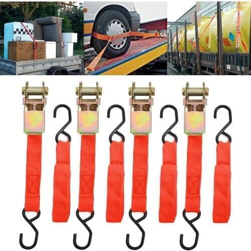 15 inches Ratchet tie down cargo Straps lashing package Webbing Hold Secure Ratchet Belt Straps Moving Hauling Truck Motorcycle