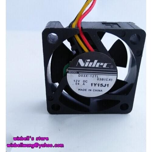 Original 30*30*10mm 3cm cooling fan D03X-12TL 12V 0.04A 8000RPM low noise