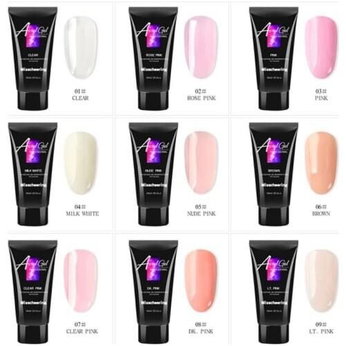 30ml Nail Builder Crystal Gel Polish Varnish For Nail Extension LED Hard Builder Gel Nail Art For Nail Clear Gel 9 Colors TSLM2