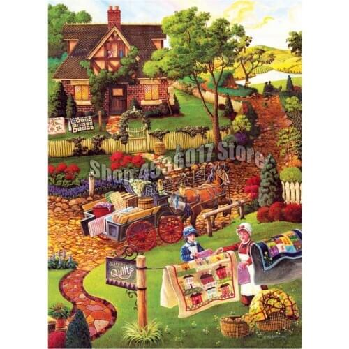 5d diy full Diamond embroidery Marys Quilt Country & Quilting Farm diamond painting Cross Stitch Rhinestone mosaic decor