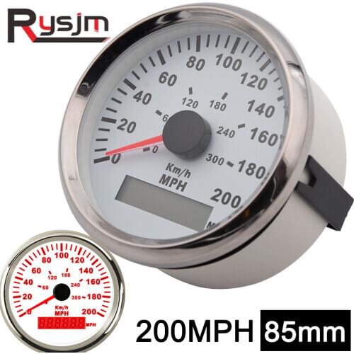 85mm 200MPH 200ML GPS Speedometer Motorcycle Digital Gauge for Car Truck Boat Auto 12V 24V Odometer Waterproof Speed Meter