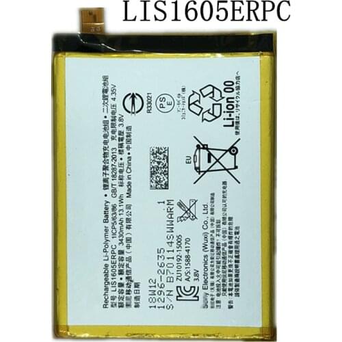 New 3430mAh LIS1605ERPC Replacement Battery For SONY Xperia Z5 Premium Z5P Dual E6853 E6883 Bateria