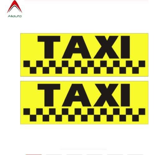 Aliauto 2 X Caution Car Sticker Taxi Auto Decoration PVC Decal Cover Scratches for Volkswagen Hyundai Tucson Peugeot,22cm*7cm