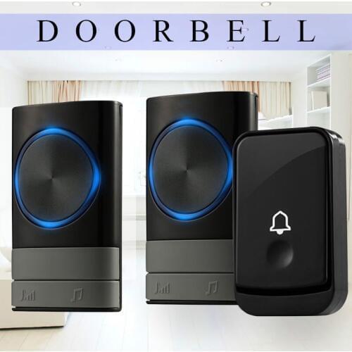 Self-powered Wireless Doorbell US Plug No Battery Waterproof 150m Range Push Button Door Bell Ring Chime For Light LED