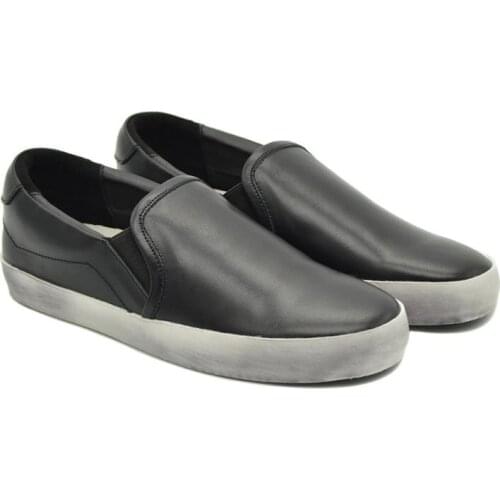 CANGMA Luxury Brand Casual Designer Shoes Woman Slip On Genuine Leather Sneaker Black Shoes Women Loafer Sneakers Female