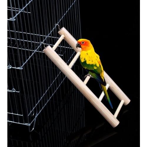 Birds Toy Wooden Ladders Hanging Scratcher 5/7 Rungs Climbing Toys Parrot Cage Ladder Hamsters Toys Pet Supplies