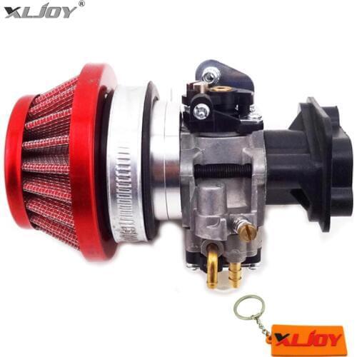 XLJOY 15mm Carburetor + Red 44mm Air Filter + Alloy Stack Kit For 2 Stroke 33cc 43cc 49cc Engine Parts Gas Scooter Goped EVO