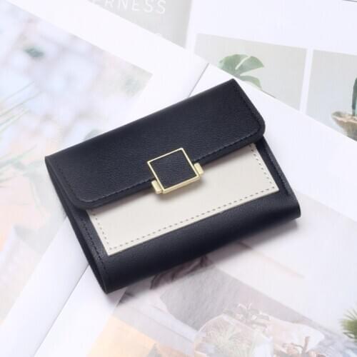 Womens Wallet Short Korean Small PU three-fold Wallet Fashion Card Holder Simple Clutch Wallet Purse Female Hasp For Girl
