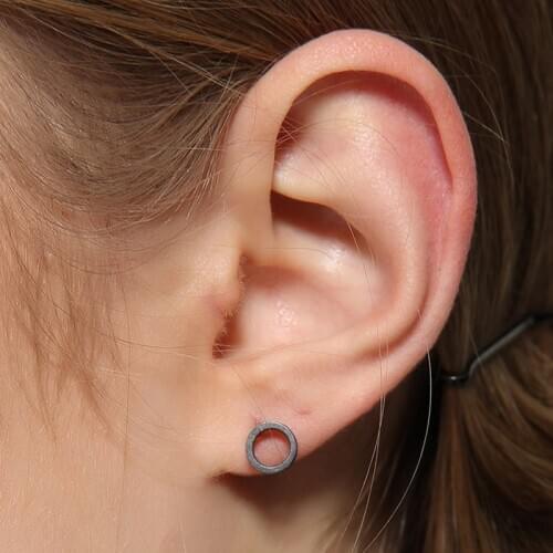 Black Oxide Circle Stud Earrings Lovely Women Earrings Vintage Party Wedding Jewelry Gifts for Women Jewelry Fashion Jewelry