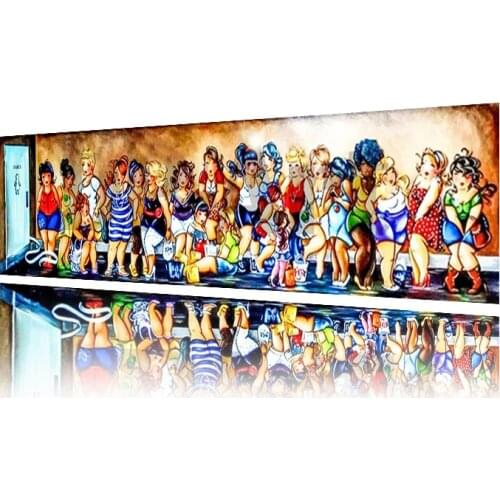 Square/Round 5D Diy Diamond Painting Fat Ladies Diamond Embroidery Cartoon Woman Picture Crystal Cross Stitch Mosaic Home Decor