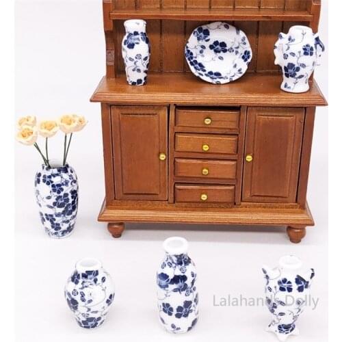 1:12 Dollhouse Mini Ceramic Ware Vase (flower Arrangement Available) Furniture Fittings Furniture Fittings