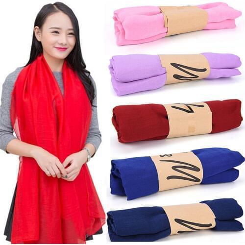Candy Colors Fashion Lady Women Long Soft Cotton Scarf Wrap Shawl Scarves Stole Shawl Gifts