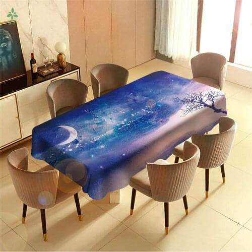 The MoonThe Milky Way The Forest The Trees The Blue Sky Barbecue Picnic Home Party Table Cloth