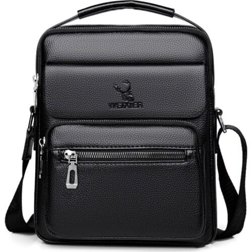 Weysfor Men Shoulder Bag Vintage Crossbody Bags High Quality Male Bag PU Leather Handbag Capacity Men Messenger Bags Tote Bag