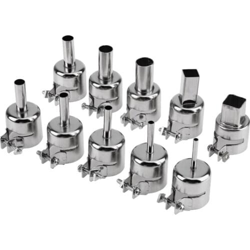 10Pcs Set Heat Tool Nozzles Kits for Hot Air Soldering Station Repair Tools Heat Tool Hair Dryer
