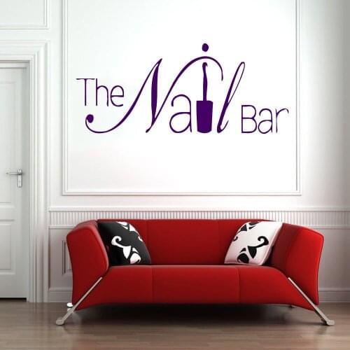 Wall Decal Window Sticker Beauty Woman Face Nails Art Nail Salon Manicure Design Home Decoration Accessories For Bedroom C547