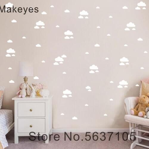 Makeyes Clouds Baby Bedroom Wall Stickers Clouds Sweet Wall Decals Home Kids Room Art Decoration Vinyl Design Set Pattern MG016