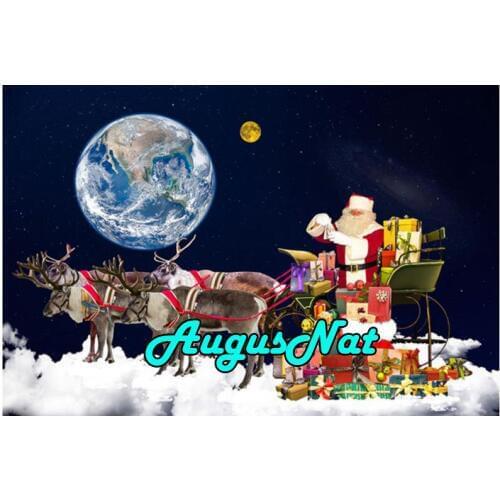 Night moon diamond painting full round christmas stag daimond embroidery picture santa claus diamant mosaic stickers diamand art