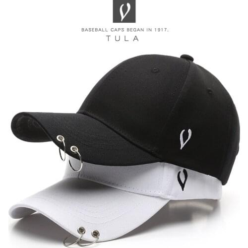 New Baseball Cap with Ring Women Men Hip Hop Snapback Caps Summer Outdoor Sports Baseball Hat Solid Color Dad Hat V Graffiti