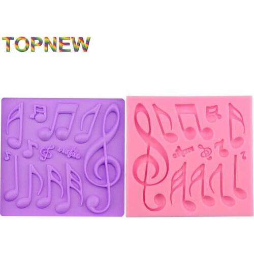 Top new HOT Beautiful And Classics Different Music Note Shape Silicone Fondant Cake Lace Mold Chocolate Mould Bake Ware C3013