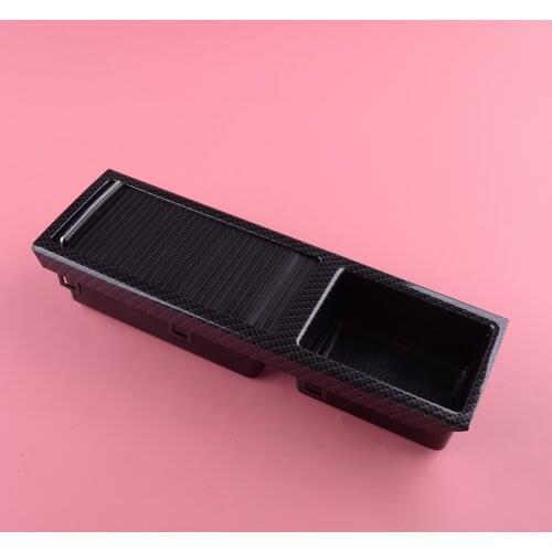 Plastic Carbon Fiber Texture Black Center Console Tray Insert Storage w/ Roller Cover fit for BMW 3-Series E46 51167038323