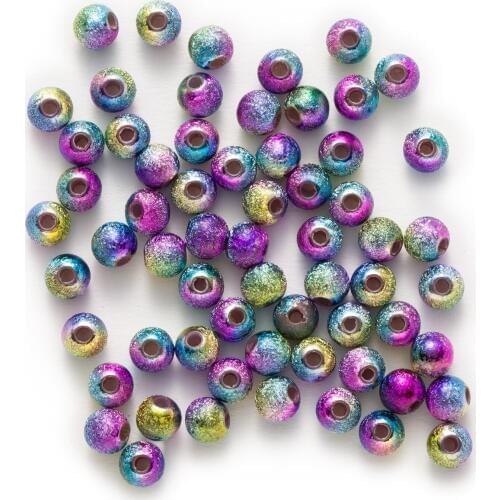 Multicolor Stardust Acrylic Round Chunky Findings Jewelry Making Women Children DIY Bracelet Necklace Spacer Beads 4-16mm
