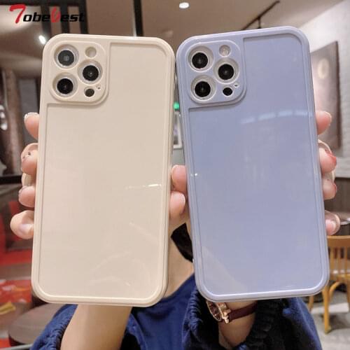 Luxury Square Frame Soft Silicone Case For iphone 12 11 Pro XS Max XR X 8 7 6S 6 Plus SE 2020 Etui Candy Colors TPU Cover