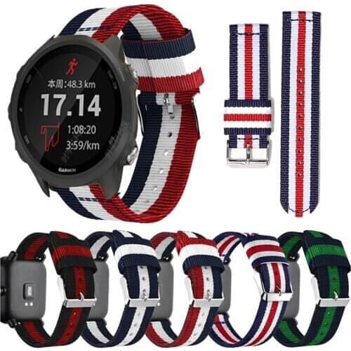 20mm 22mm Nylon Sport Strap Replacement Bracelet for Garmin Vivoactive 3 4 Venu/GarminMove/Forerunner 245 645 Band watchbands