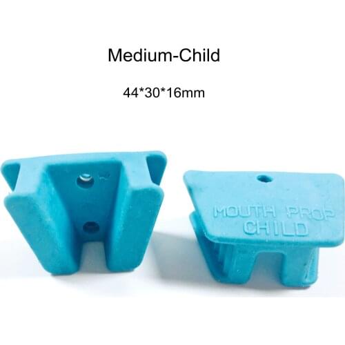 Dental Silicone Mouth Prop Bite Block SS Inner Durable Use Blue Middle 135