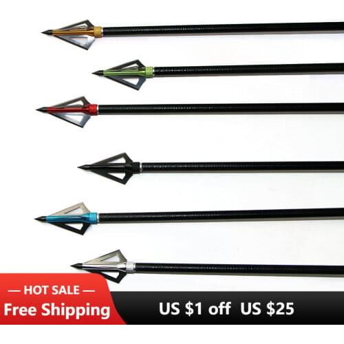 6/12/24 Pack 125 Grain 3 Fixed Blade Hunting Broadheads Archery Arrow Hunting Points Metal Tips for Compound Bow and Crossbow
