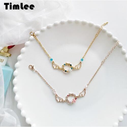 Timlee B022 Free shipping New Lovely Sweet Wing Flower Star Bow Bracelets, Fashion Jewelry Wholesale
