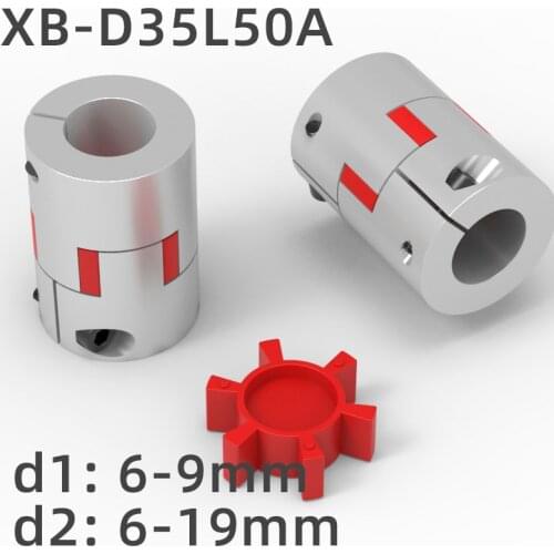 GKTOOLS D35 L50 Aluminium Shaft Plum blossom Motor Connector Flexible shaft Coupling 10mm to 10mm 10mm to 19mm 19mm to 19mm