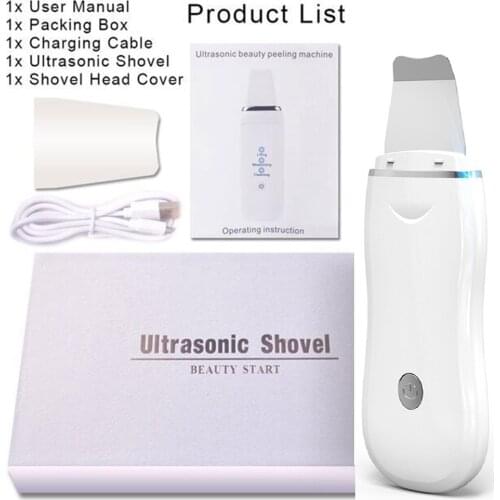 Ultrasonic Skin Scrubber Acne Blackhead Removal Face Cleaning Exfoliating Peeling Spatula Face Skin Scrubber Lift Machine