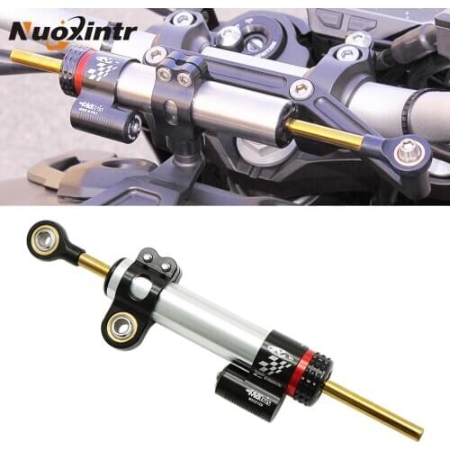 Nuoxintr CNC Universal Motorcycle Adjustable Steering Damper Stabilizer For HONDA Yamaha Kawasaki MT YZF R1 R6 ZX6R Ninja GSXR