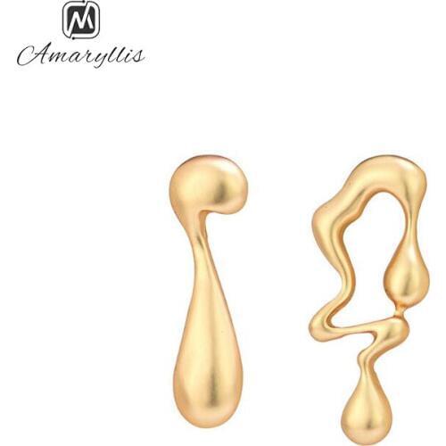 Amaiyllis Asymmetric Geometric Stud Earrings For Women Personality Alloy Post Earrings Vacation Party Simple Earrings Brincos
