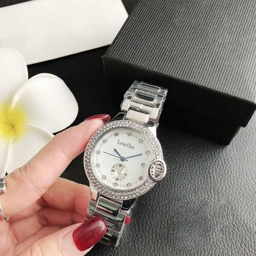 Fashion Diamond Womens Watch Stainless Steel Material Dial Diameter 38mm Butterfly Clasp Quartz Watches Montre Femme Horloge