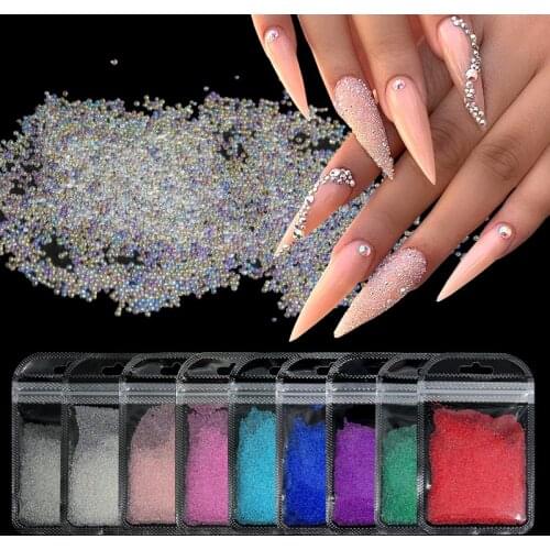 10g Crystal Tiny Glass Balls Rhinestones For Manicure Microbead Caviar Beads Nail Art Decorations DIY Charms Nails Accessories